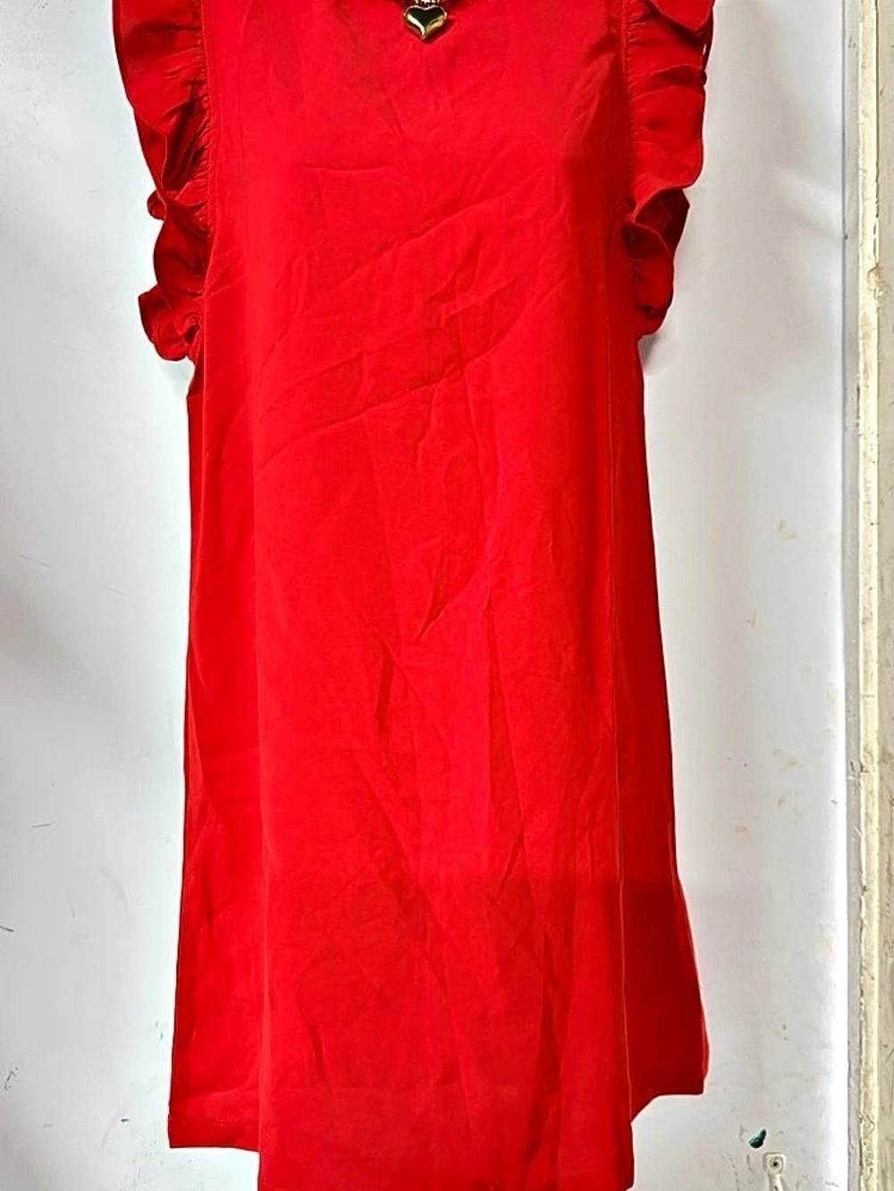 Red Ruffle Sleeve Mini Dress Like New